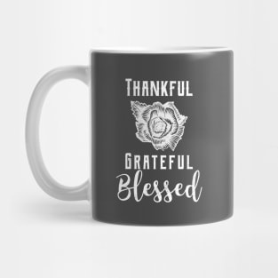 Thankful Grateful Blessed Distressed gift Mug